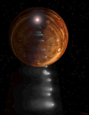 artist conception of an asteroid impact