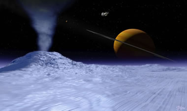 artists impression - enceladus geyser
