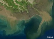 Sediment entering the Gulf of Mexico