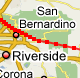 google map of the San Andreas Fault