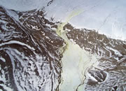sulfur spring over ice