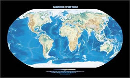 Landforms of the World Wall Map